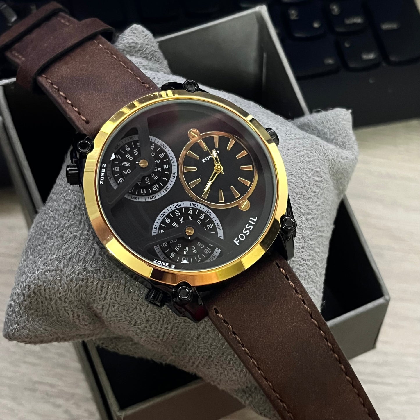 FOSSIL PARA HOMBRE 3 MAQUINARIA PULSO DE CUERO REF-CD