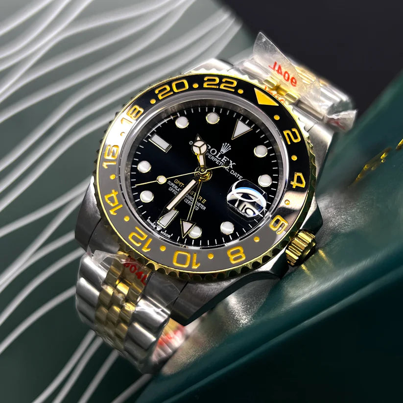 RLX GMT LUXURY AUTOMATICO BICOLOR CARA NEGRA