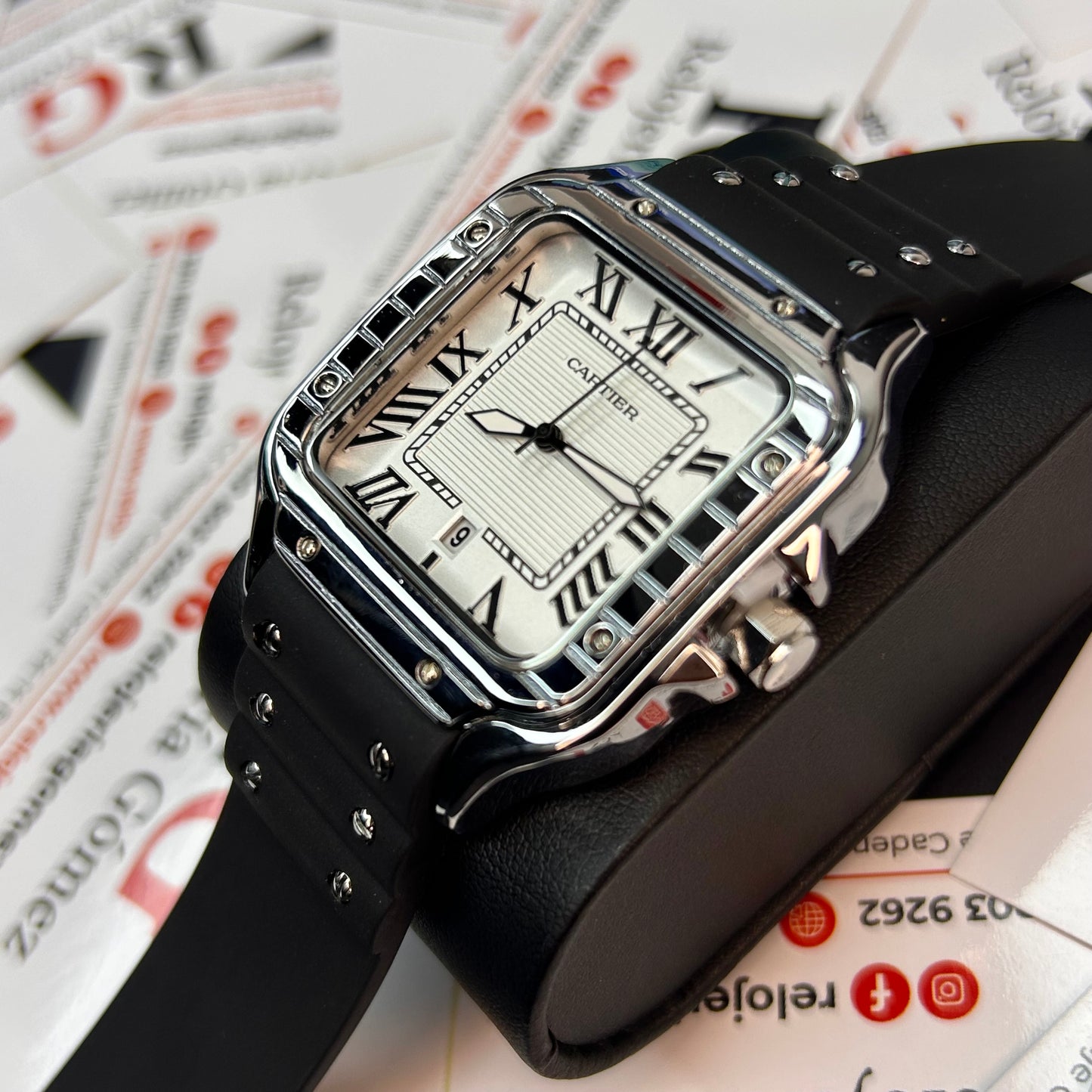 CARTIER DO´SANTOS PARA HOMBRE REF-GOMA-NPB