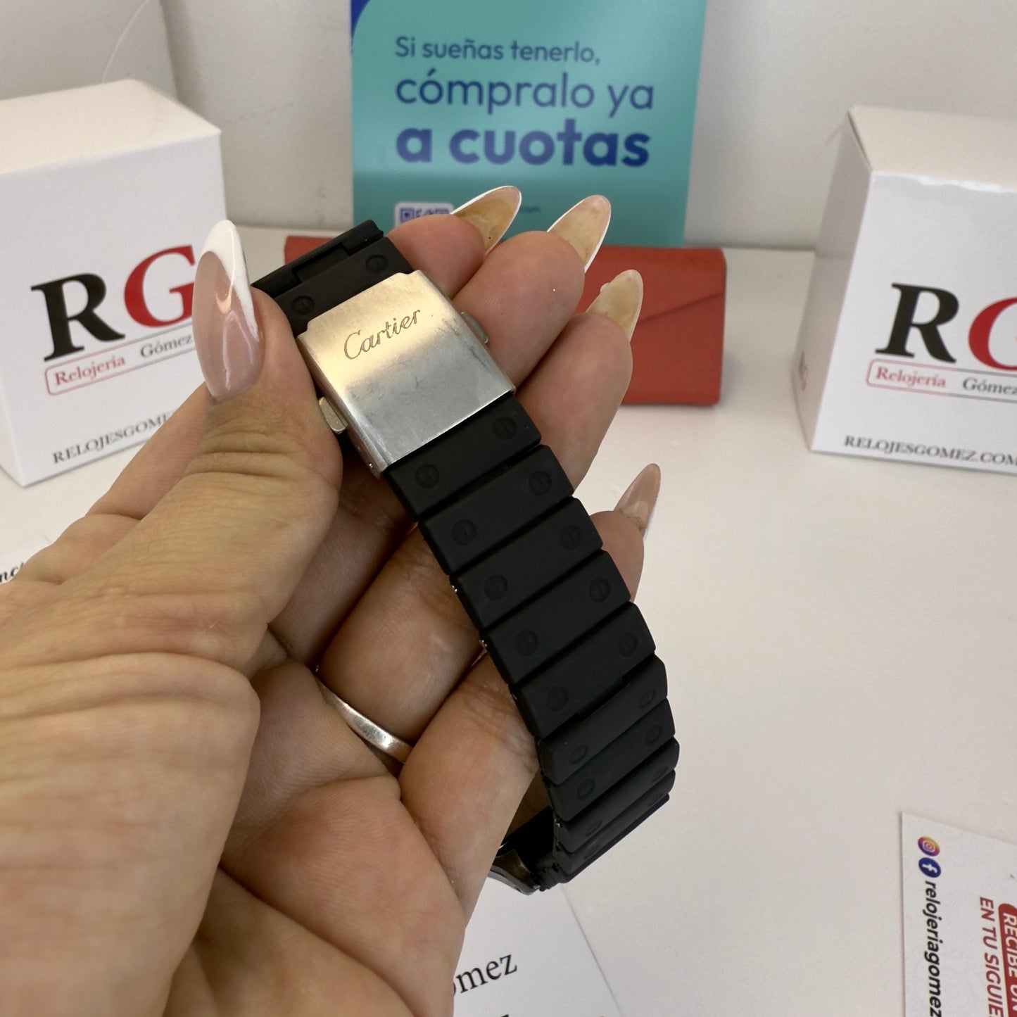 CARTIER DO´SANTOS GOMA PARA HOMBRE REF-NPN