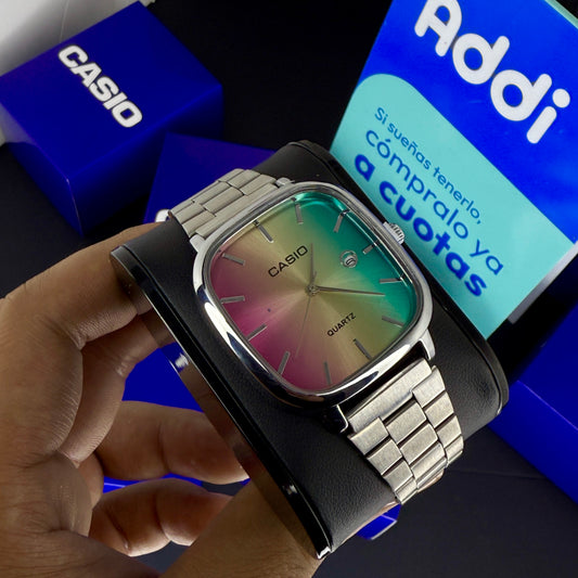 CASIO UNISEX RETRO TORNASOL ANALOGO-PLATEADO