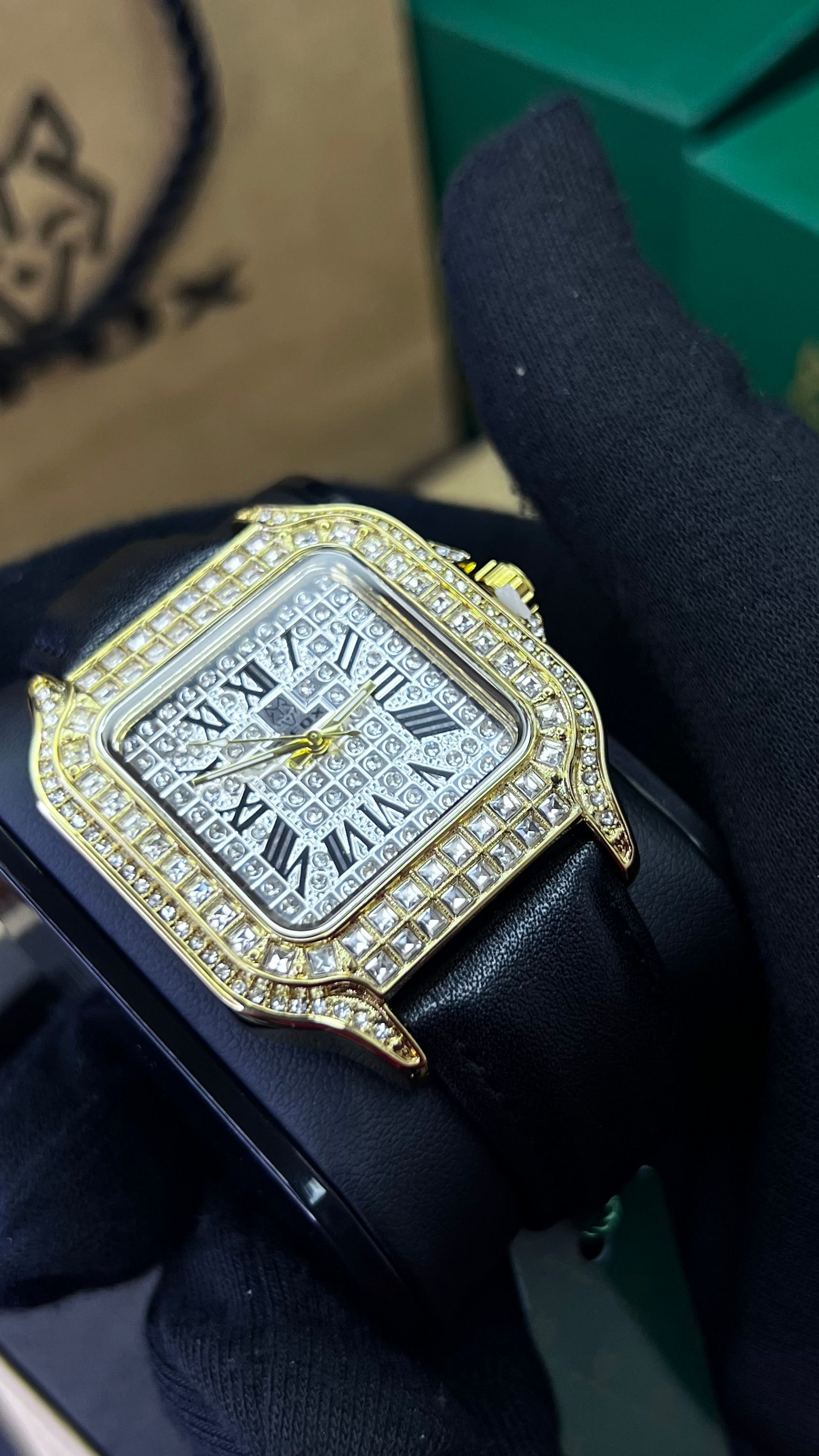 G FOX ORIGINAL x CARTIER PARA UNISEX SUMERGIBLE REF-SANTOS CUBANO-1264-NB