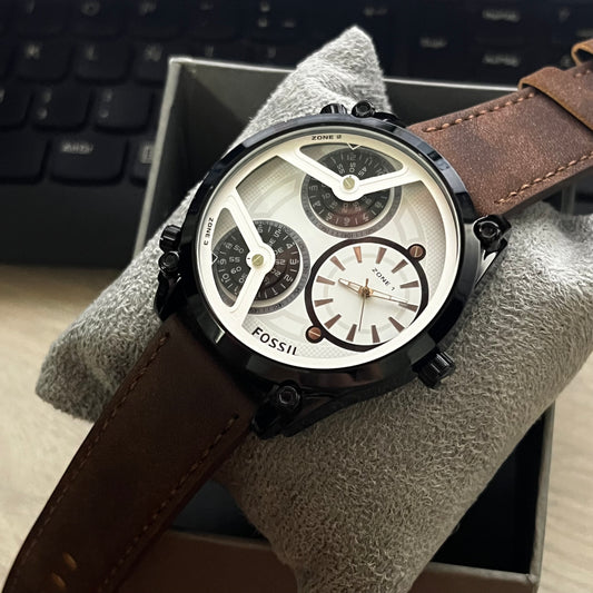 FOSSIL  PARA HOMBRE 3 MAQUINARIA PULSO DE CUERO REF-CNB