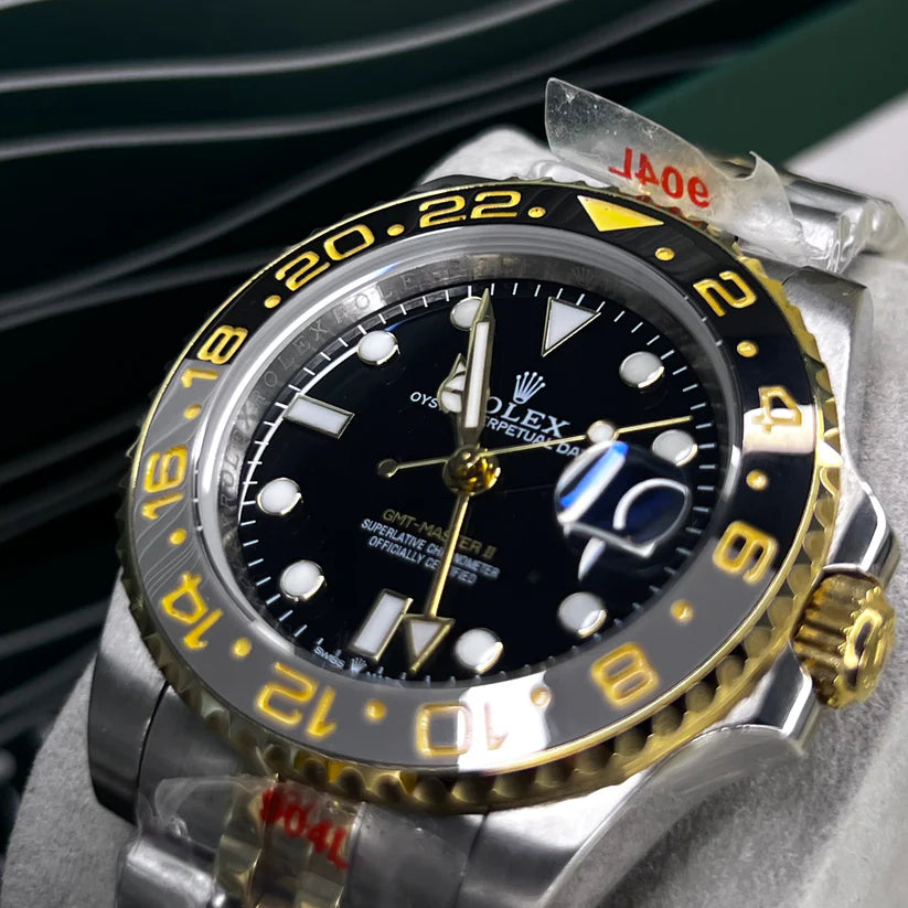 RLX GMT LUXURY AUTOMATICO BICOLOR CARA NEGRA