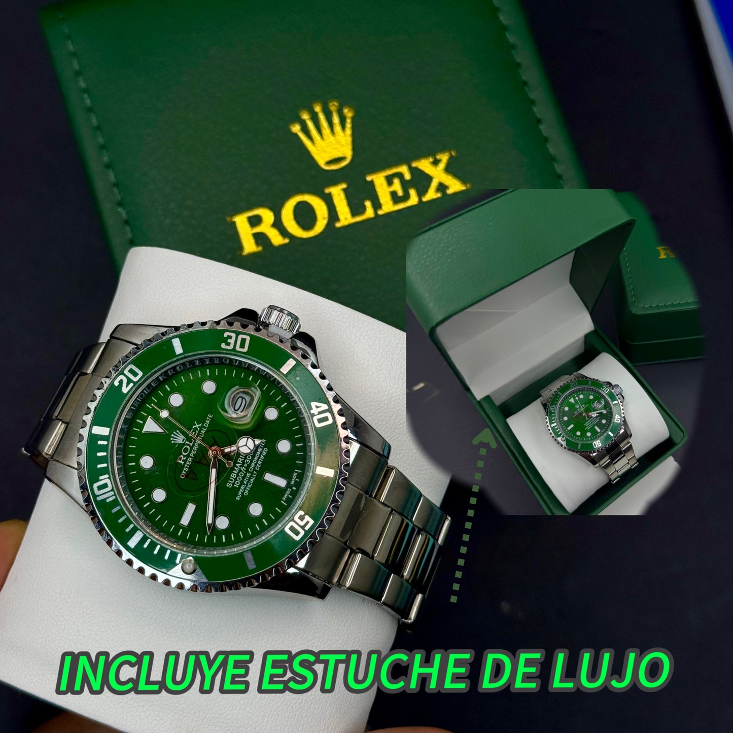RLX SUBMARINE CON ESTUCHE DE LUJO PARA HOMBRE REF EDICION HULK
