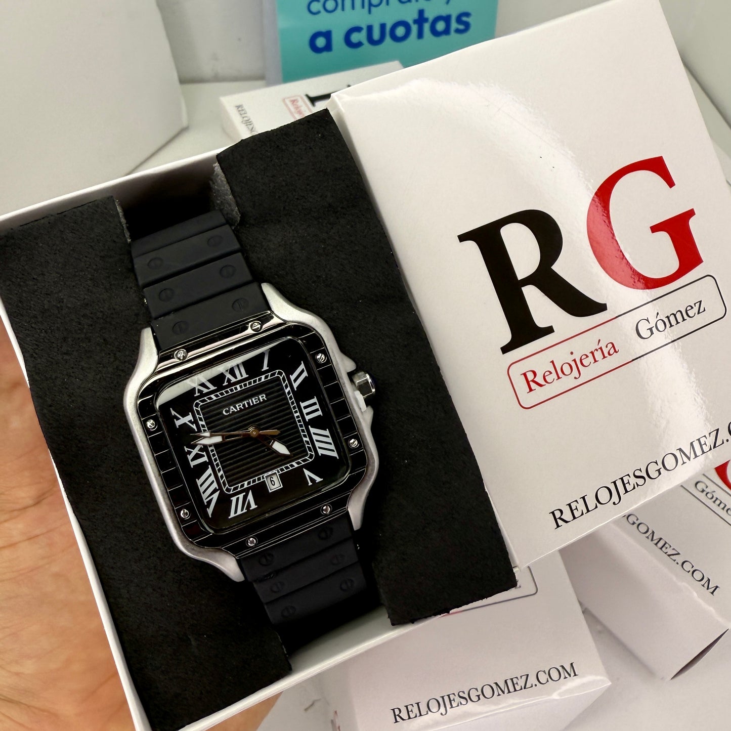 CARTIER DO´SANTOS GOMA PARA HOMBRE REF-NPN