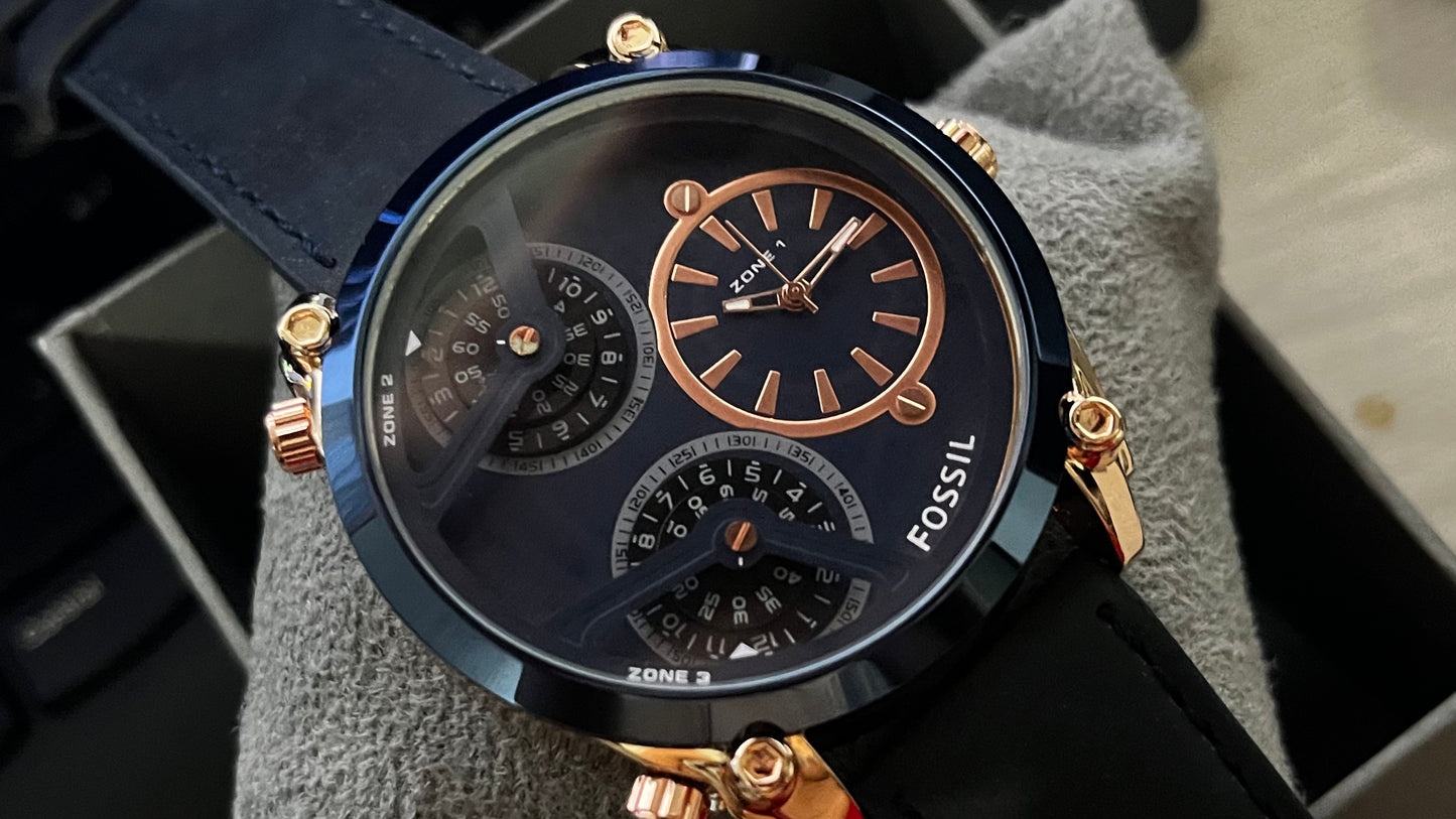 FOSSIL PARA HOMBRE 3 MAQUINARIA PULSO DE CUERO REF-A