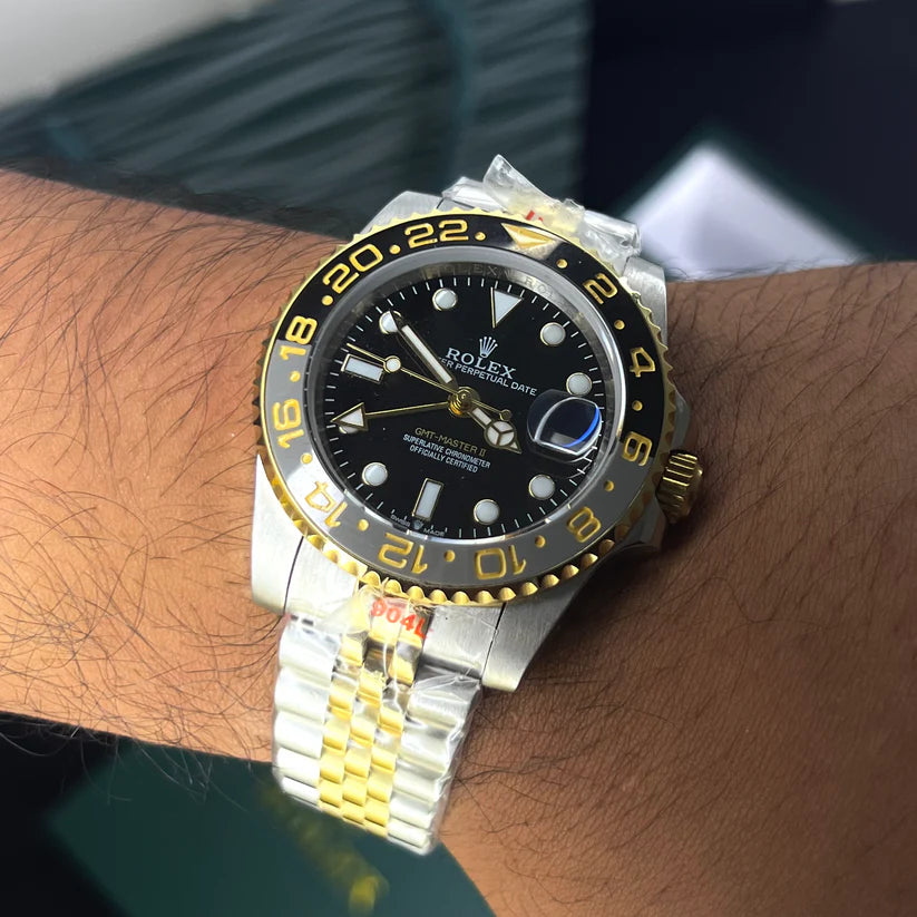 RLX GMT LUXURY AUTOMATICO BICOLOR CARA NEGRA