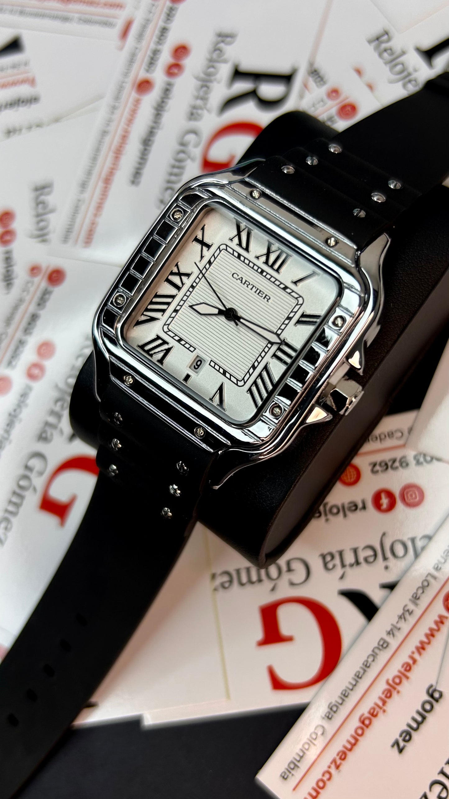 CARTIER DO´SANTOS PARA HOMBRE REF-GOMA-NPB