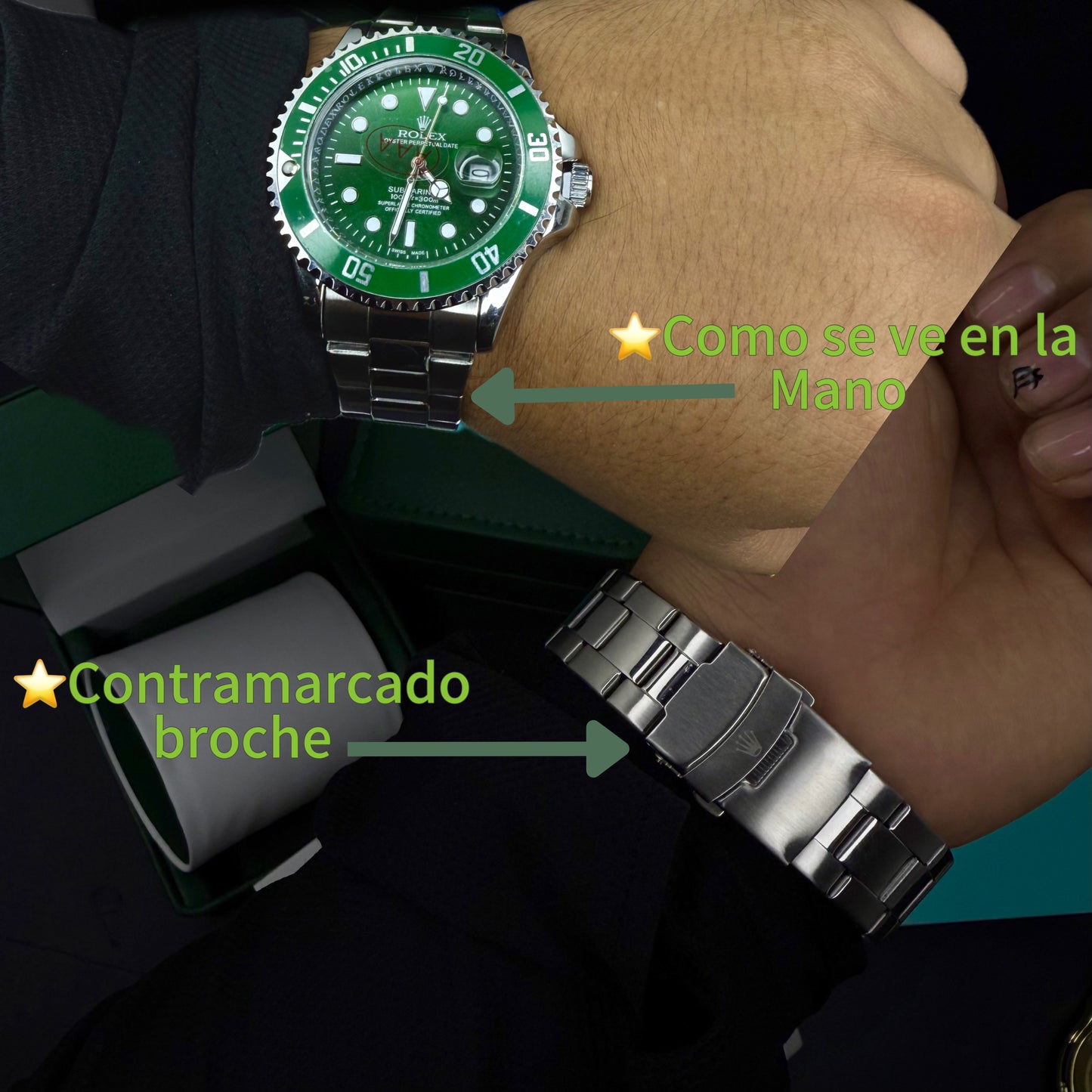 RLX SUBMARINE CON ESTUCHE DE LUJO PARA HOMBRE REF EDICION HULK