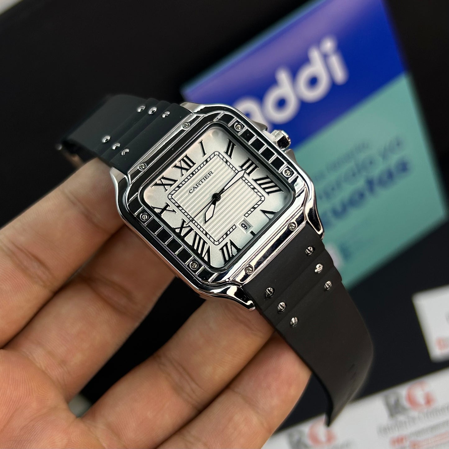 CARTIER DO´SANTOS PARA HOMBRE REF-GOMA-NPB