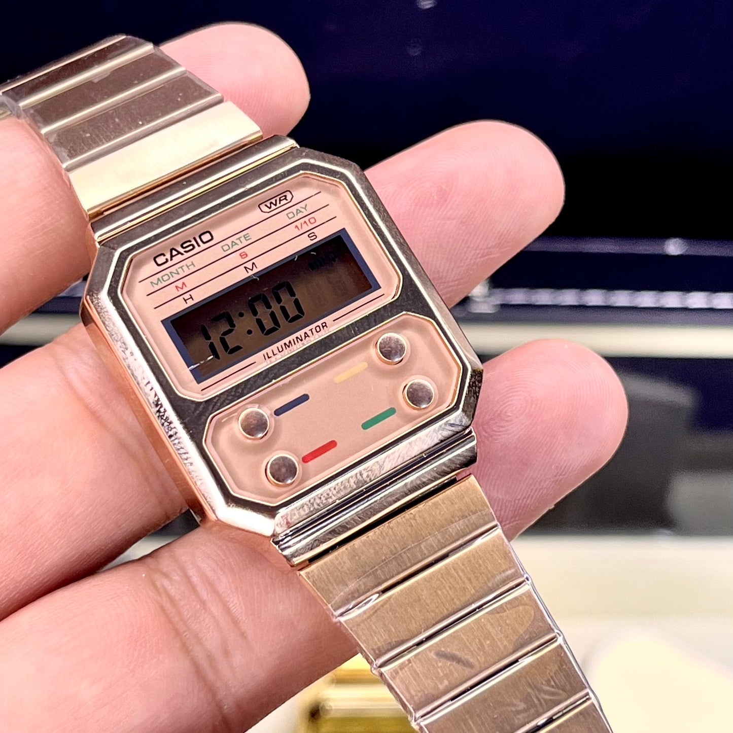 CASIO UNISEX RETRO VINTAGE A-1000-ORO ROSA