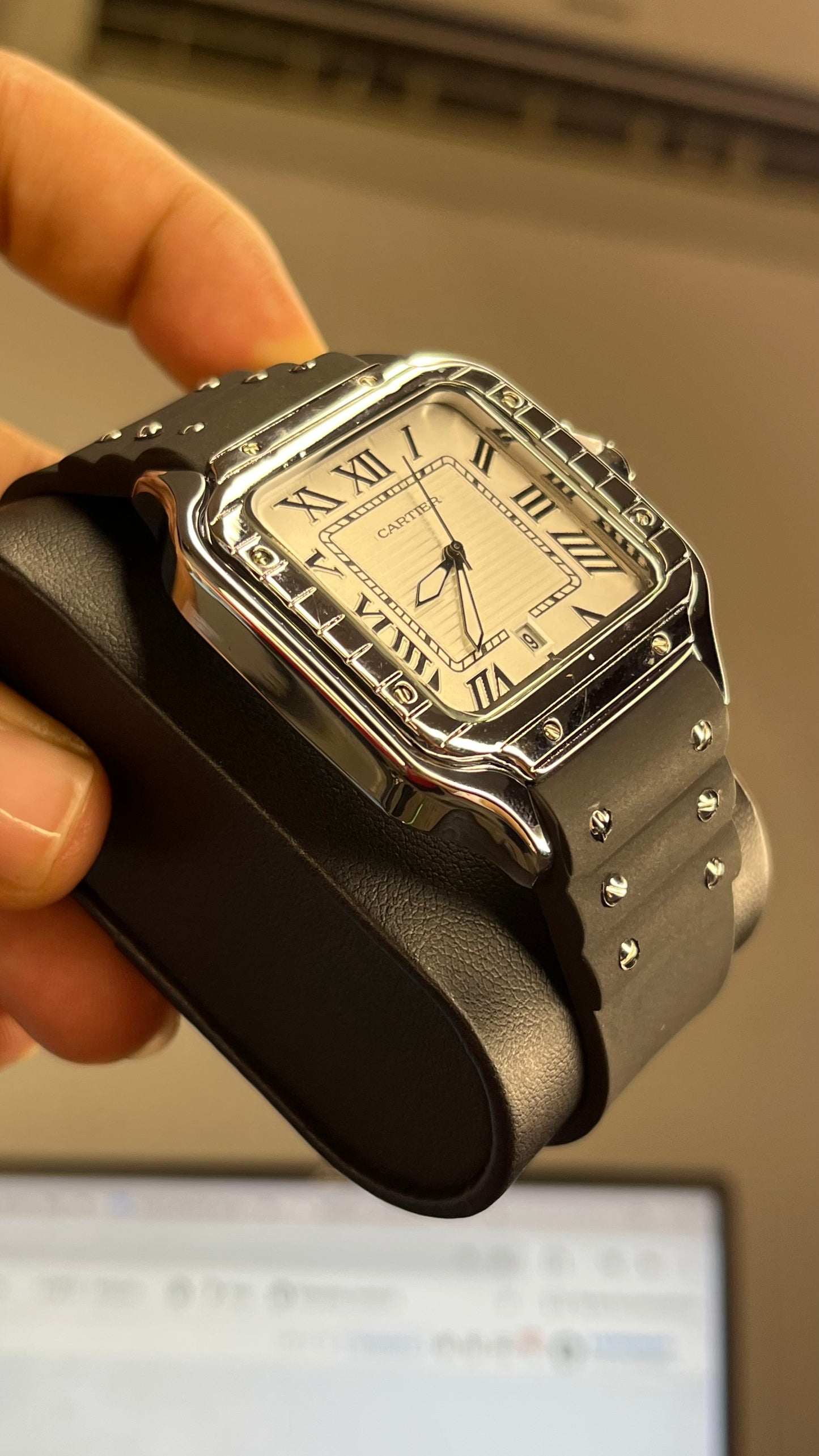 CARTIER DO´SANTOS PARA HOMBRE REF-GOMA-NPB
