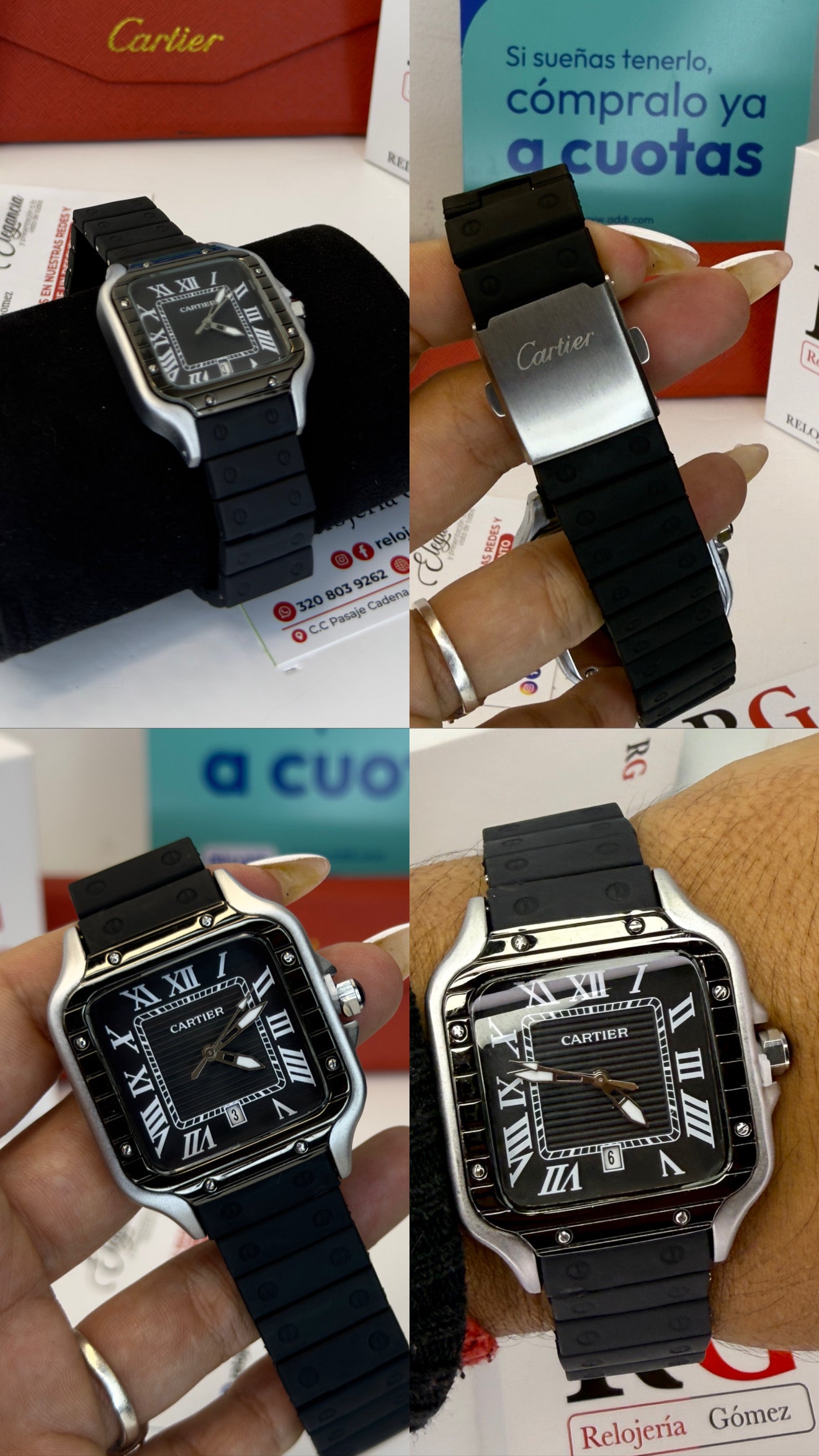 CARTIER DO´SANTOS GOMA PARA HOMBRE REF-NPN