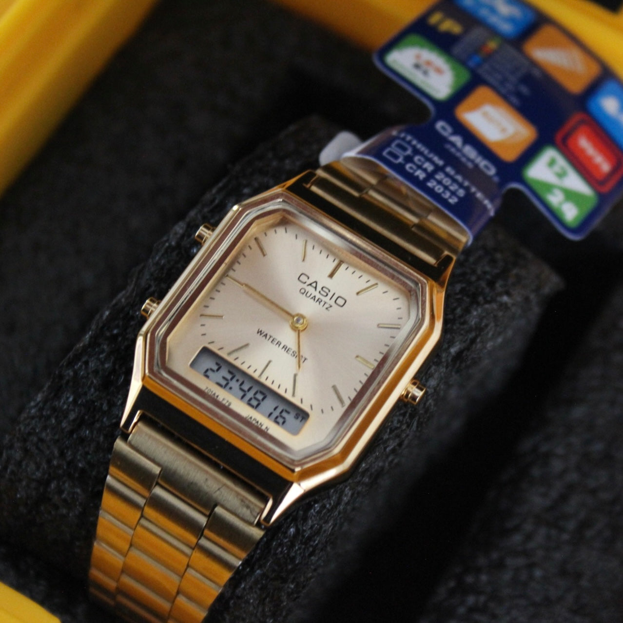 CASIO VINTAGE DOBLE HORA PARA DAMA REF-P