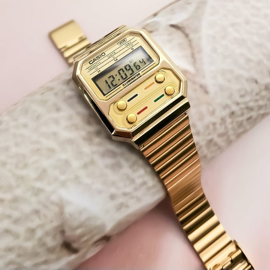 CASIO UNISEX RETRO VINTAGE A-1000-DORADO