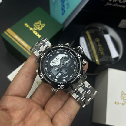 G FOX ORIGINAL DOBLE HORA POR INVICTA SUMERGIBLE PARA HOMBRE REF-1976-PN