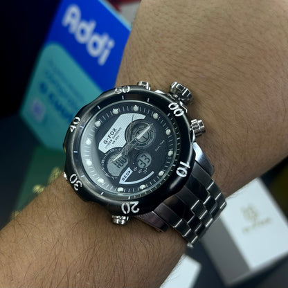 G FOX ORIGINAL DOBLE HORA POR INVICTA SUMERGIBLE PARA HOMBRE REF-1976-PN