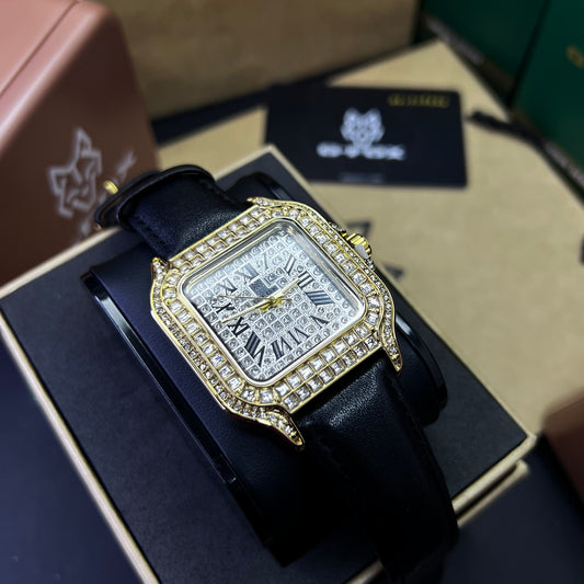 G FOX ORIGINAL x CARTIER PARA UNISEX SUMERGIBLE  REF-SANTOS CUBANO-1264-NB