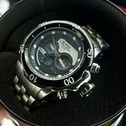 G FOX ORIGINAL DOBLE HORA POR INVICTA SUMERGIBLE PARA HOMBRE REF-1976-PN