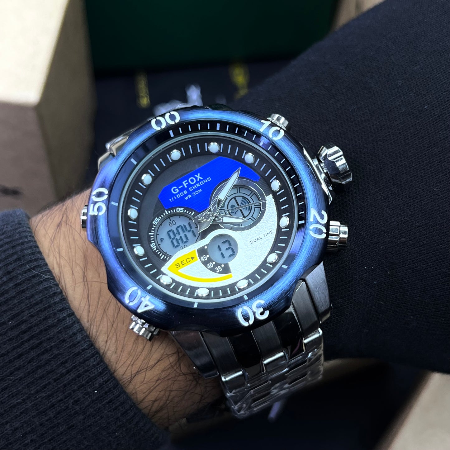 G FOX ORIGINAL DOBLE HORA POR INVICTA SUMERGIBLE PARA HOMBRE REF-1976-PA