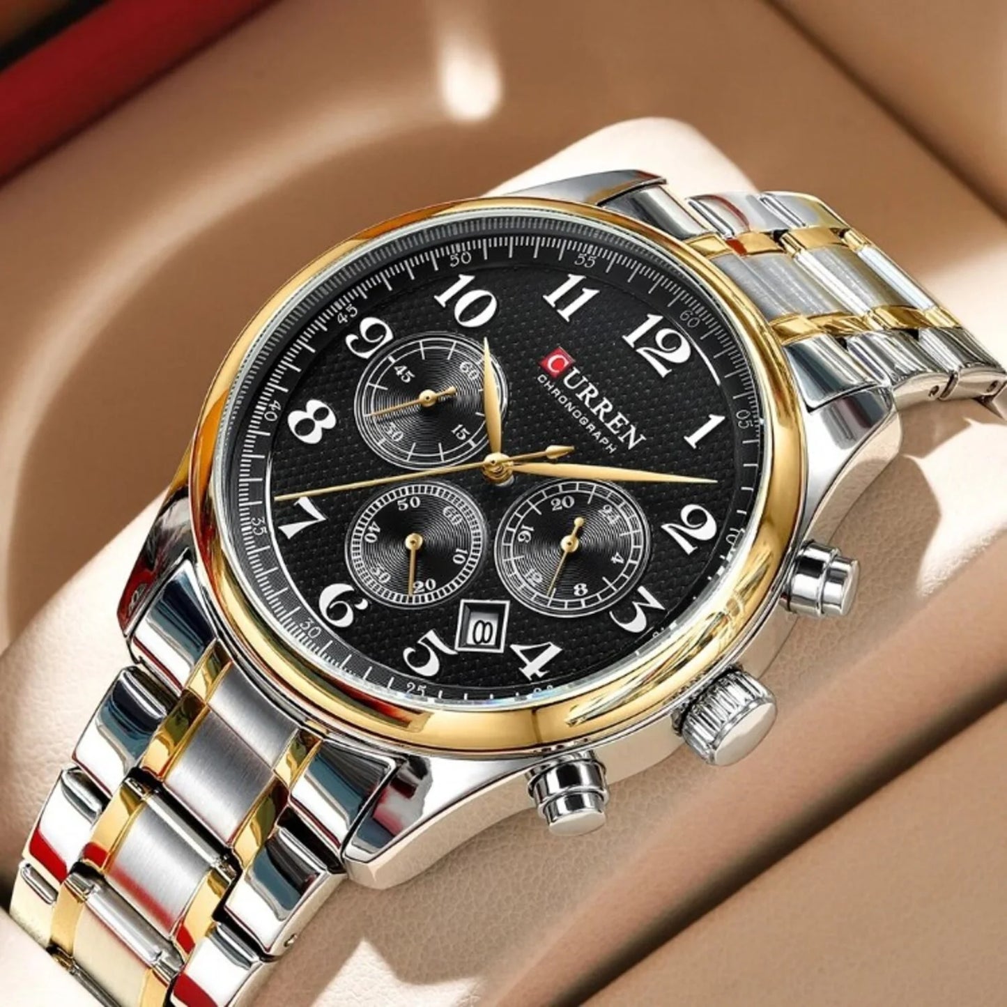 CURREN ORIGINAL FUNCIONAL PARA HOMBRE REF 8466- BN