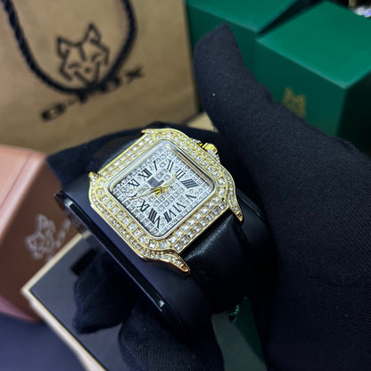 G FOX ORIGINAL x CARTIER PARA UNISEX SUMERGIBLE  REF-SANTOS CUBANO-1264-NB