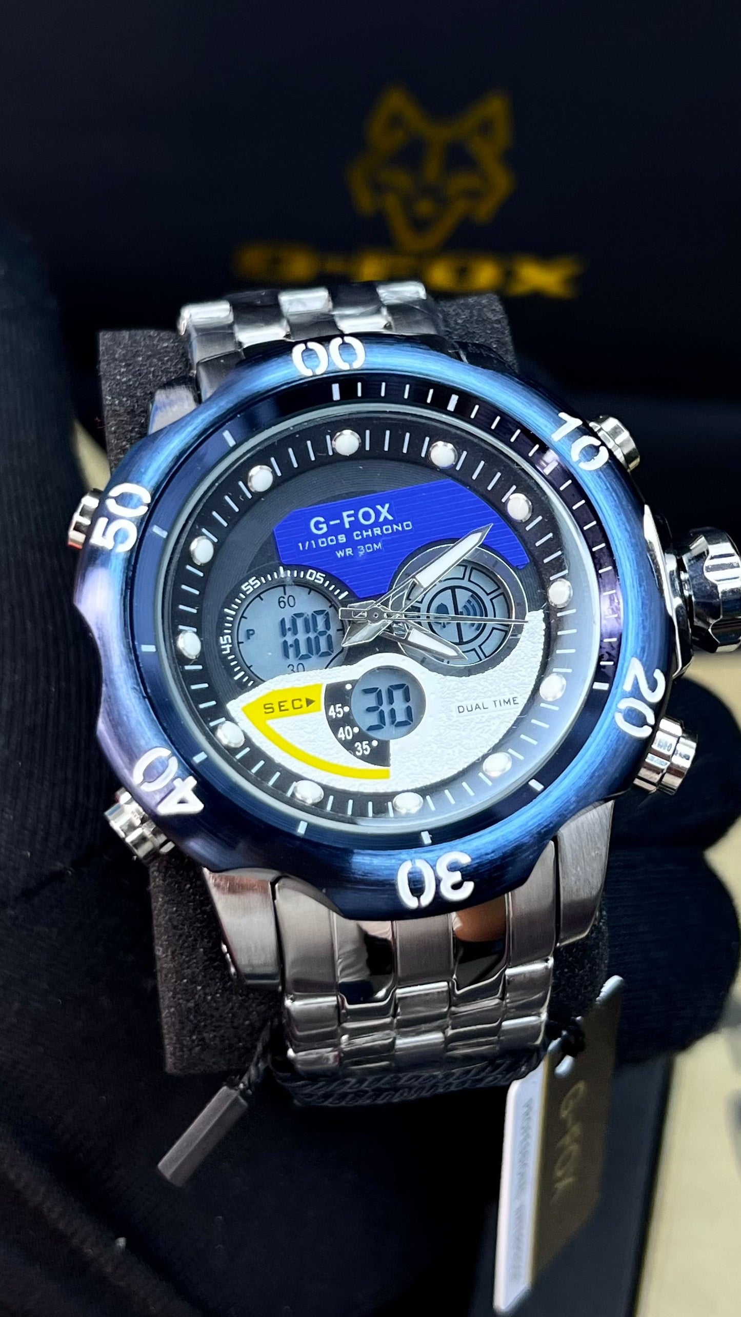 G FOX ORIGINAL DOBLE HORA POR INVICTA SUMERGIBLE PARA HOMBRE REF-1976-PA