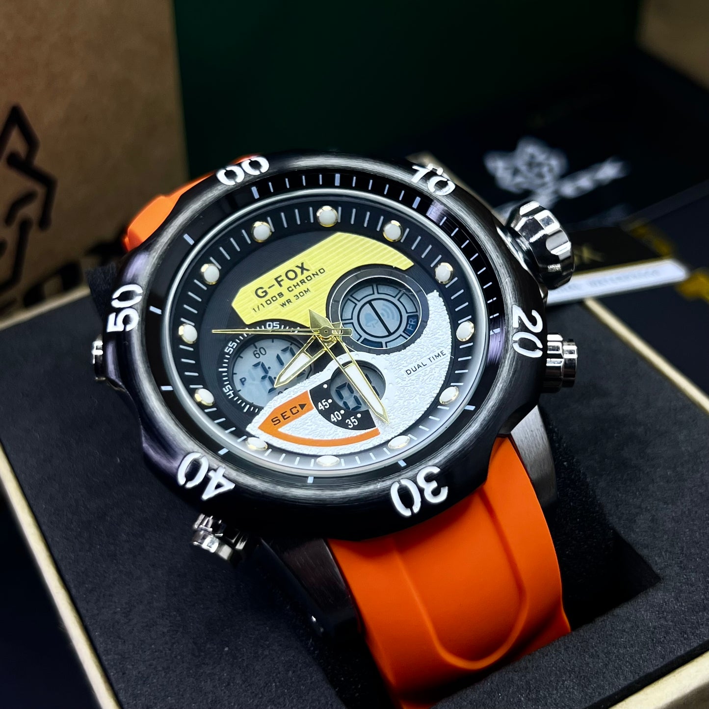 G FOX ORIGINAL DOBLE HORA POR INVICTA SUMERGIBLE PARA HOMBRE REF-1976G2-NA