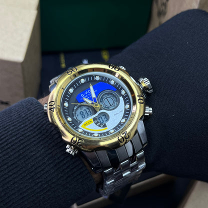 G FOX ORIGINAL DOBLE HORA POR INVICTA SUMERGIBLE PARA HOMBRE REF-1976-BDA