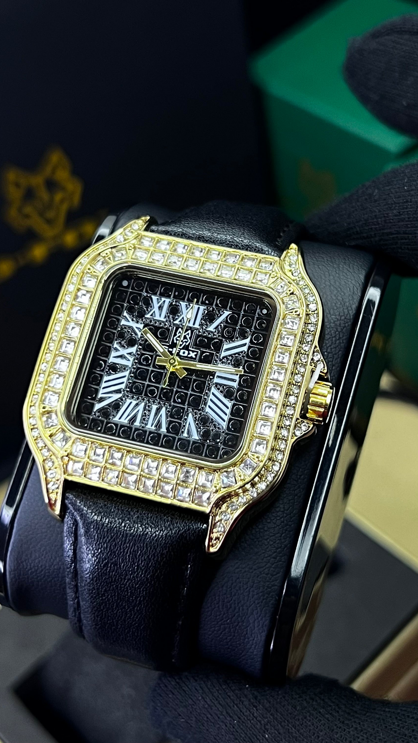 G FOX ORIGINAL x CARTIER PARA UNISEX SUMERGIBLE  REF-SANTOS CUBANO-1264-NN