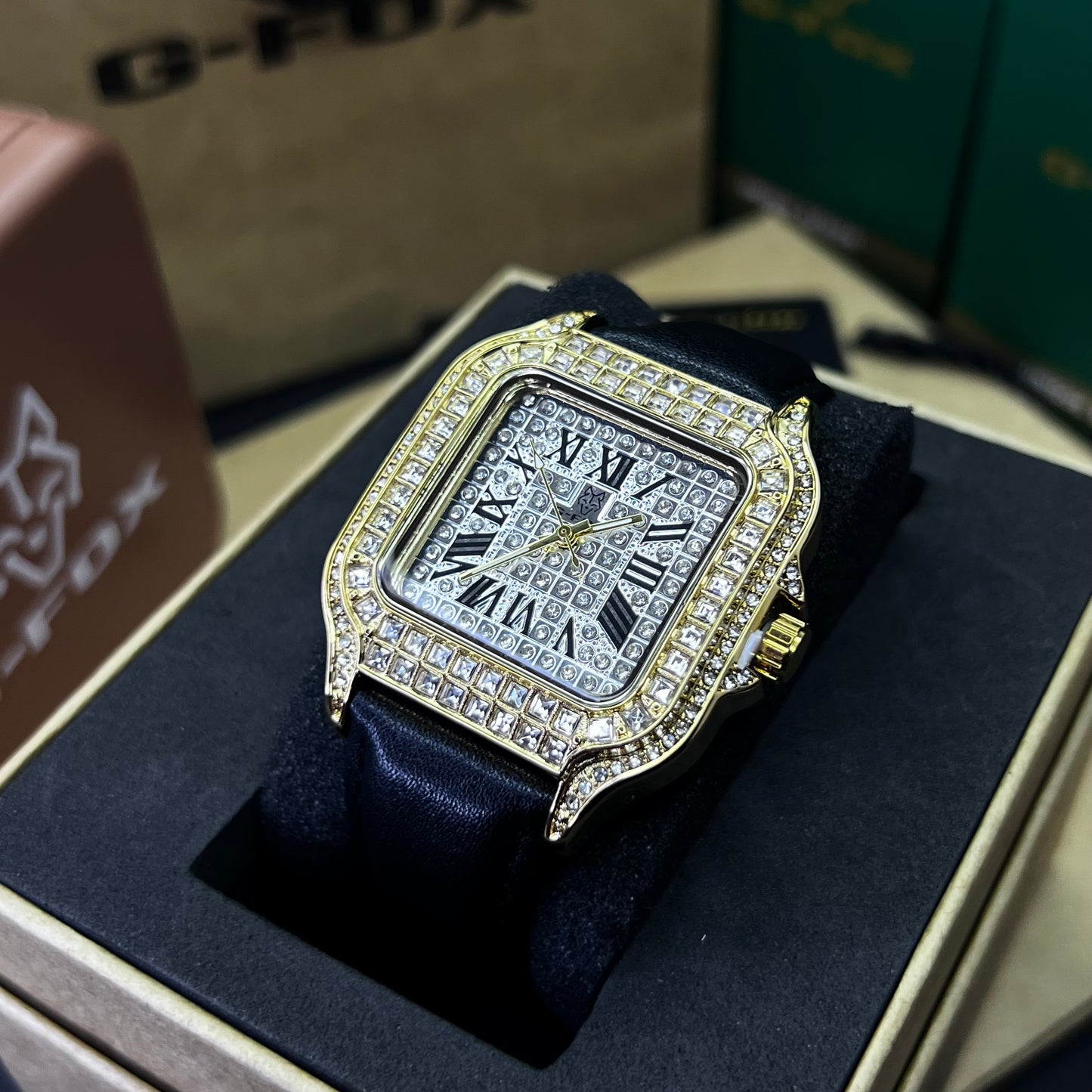 G FOX ORIGINAL x CARTIER PARA UNISEX SUMERGIBLE  REF-SANTOS CUBANO-1264-NB