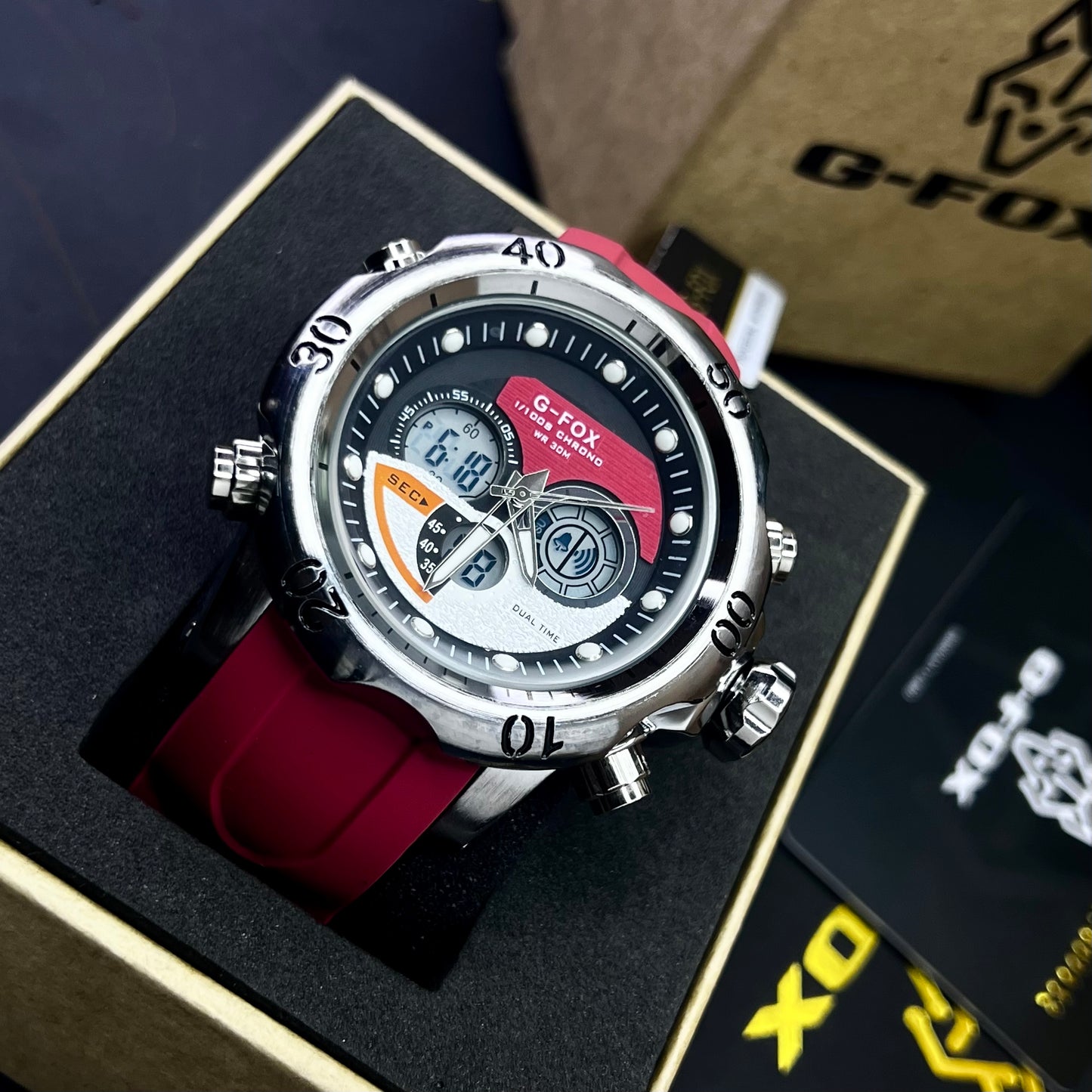 G FOX ORIGINAL DOBLE HORA POR INVICTA SUMERGIBLE PARA HOMBRE REF-1976G2-R