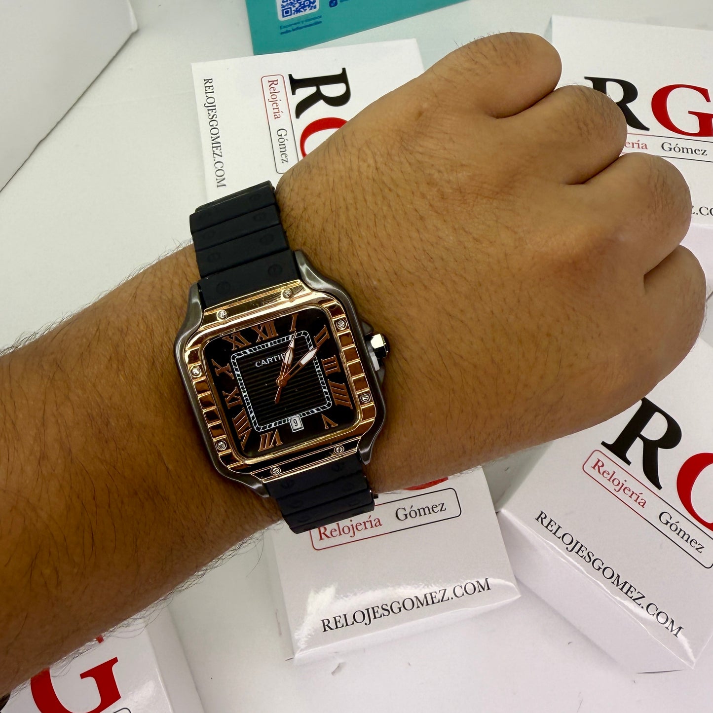 CARTIER DO´SANTOS GOMA PARA HOMBRE REF-NOR