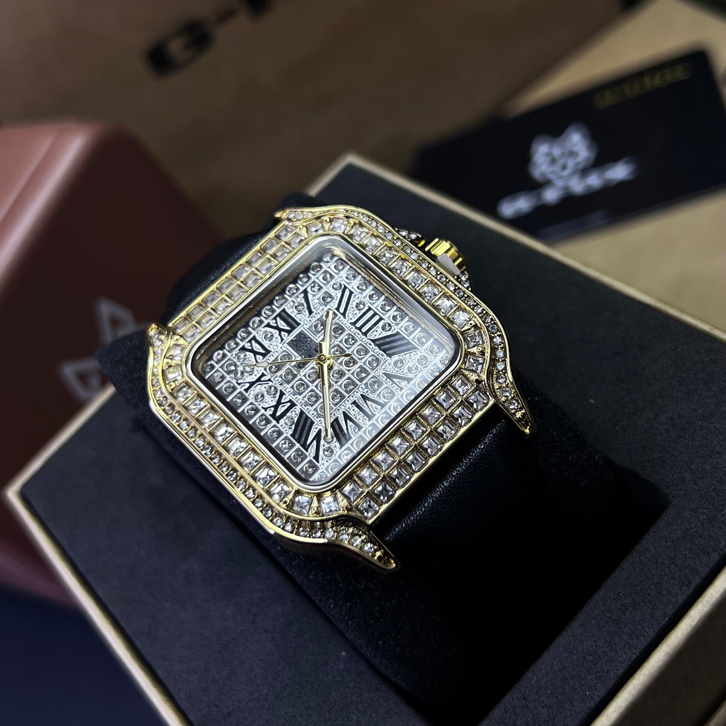 G FOX ORIGINAL x CARTIER PARA UNISEX SUMERGIBLE  REF-SANTOS CUBANO-1264-NB