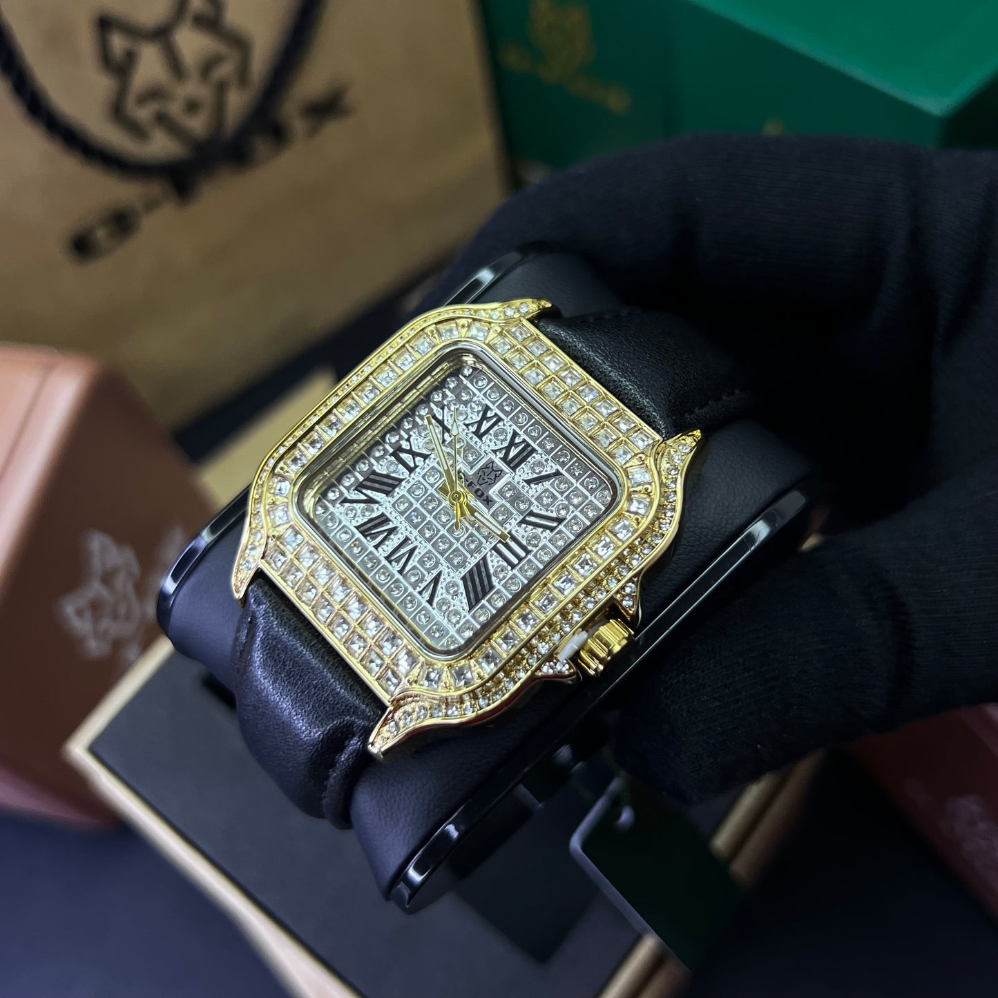 G FOX ORIGINAL x CARTIER PARA UNISEX SUMERGIBLE  REF-SANTOS CUBANO-1264-NB