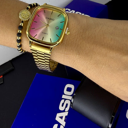 CASIO UNISEX RETRO TORNASOL ANALOGO-DORADO
