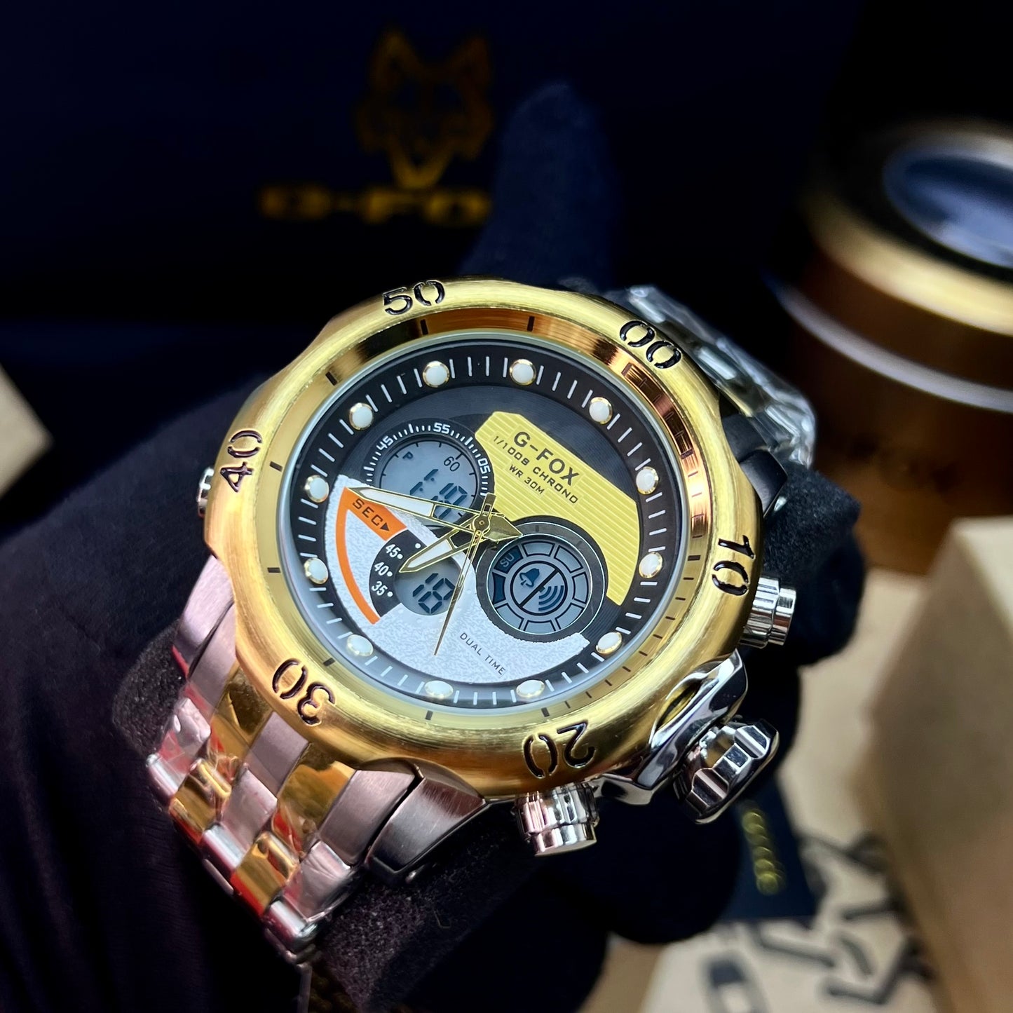 G FOX ORIGINAL DOBLE HORA POR INVICTA SUMERGIBLE PARA HOMBRE REF-1976-BD