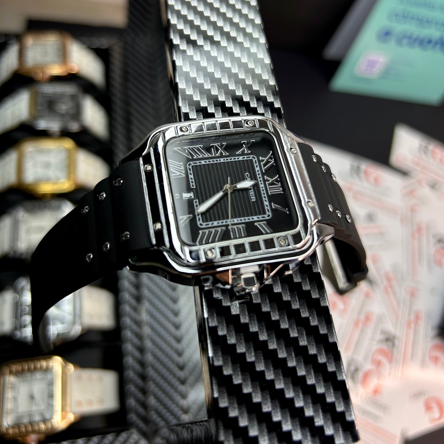 CARTIER DO´SANTOS PARA HOMBRE REF-GOMA-NPN