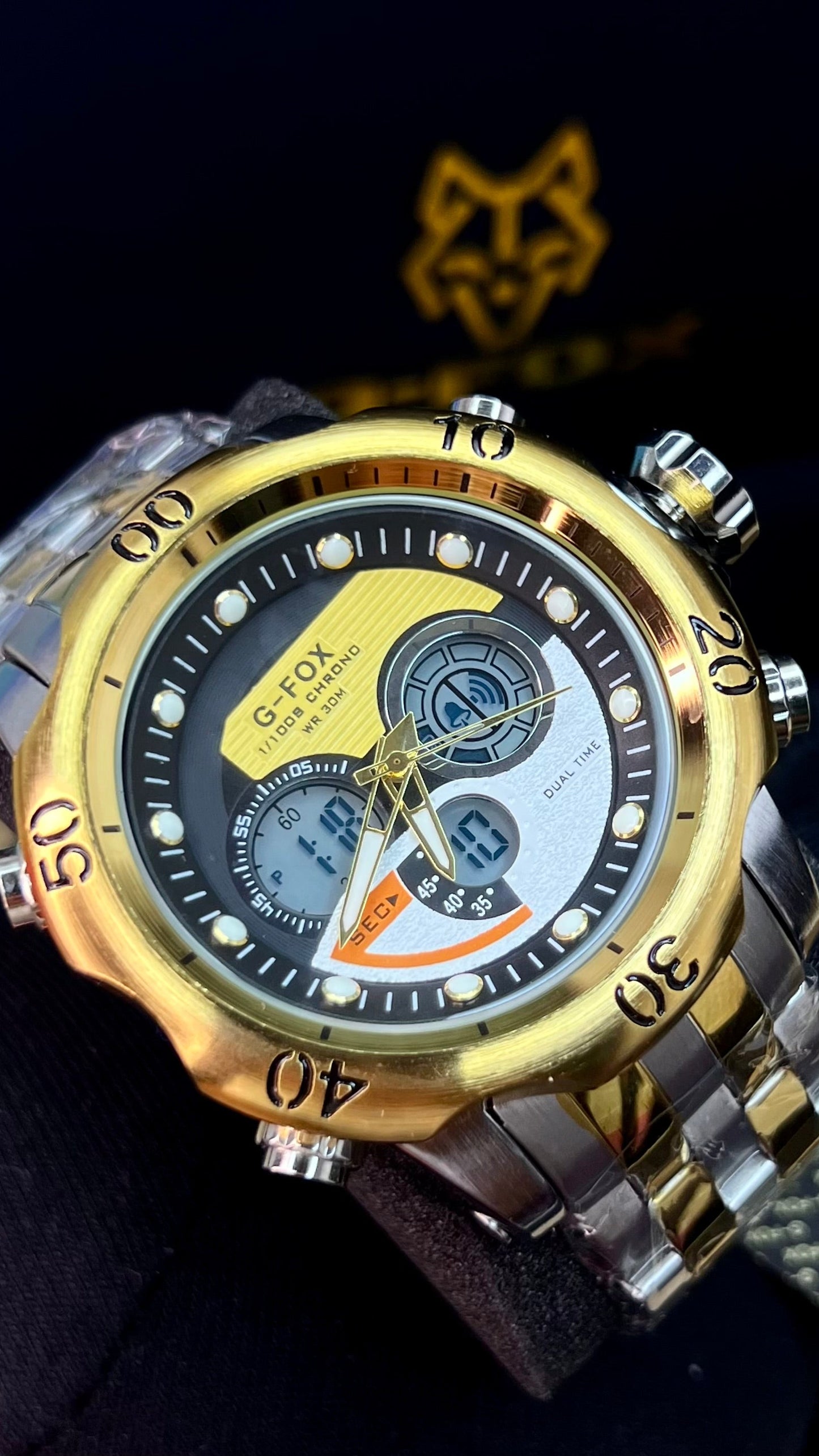 G FOX ORIGINAL DOBLE HORA POR INVICTA SUMERGIBLE PARA HOMBRE REF-1976-BD