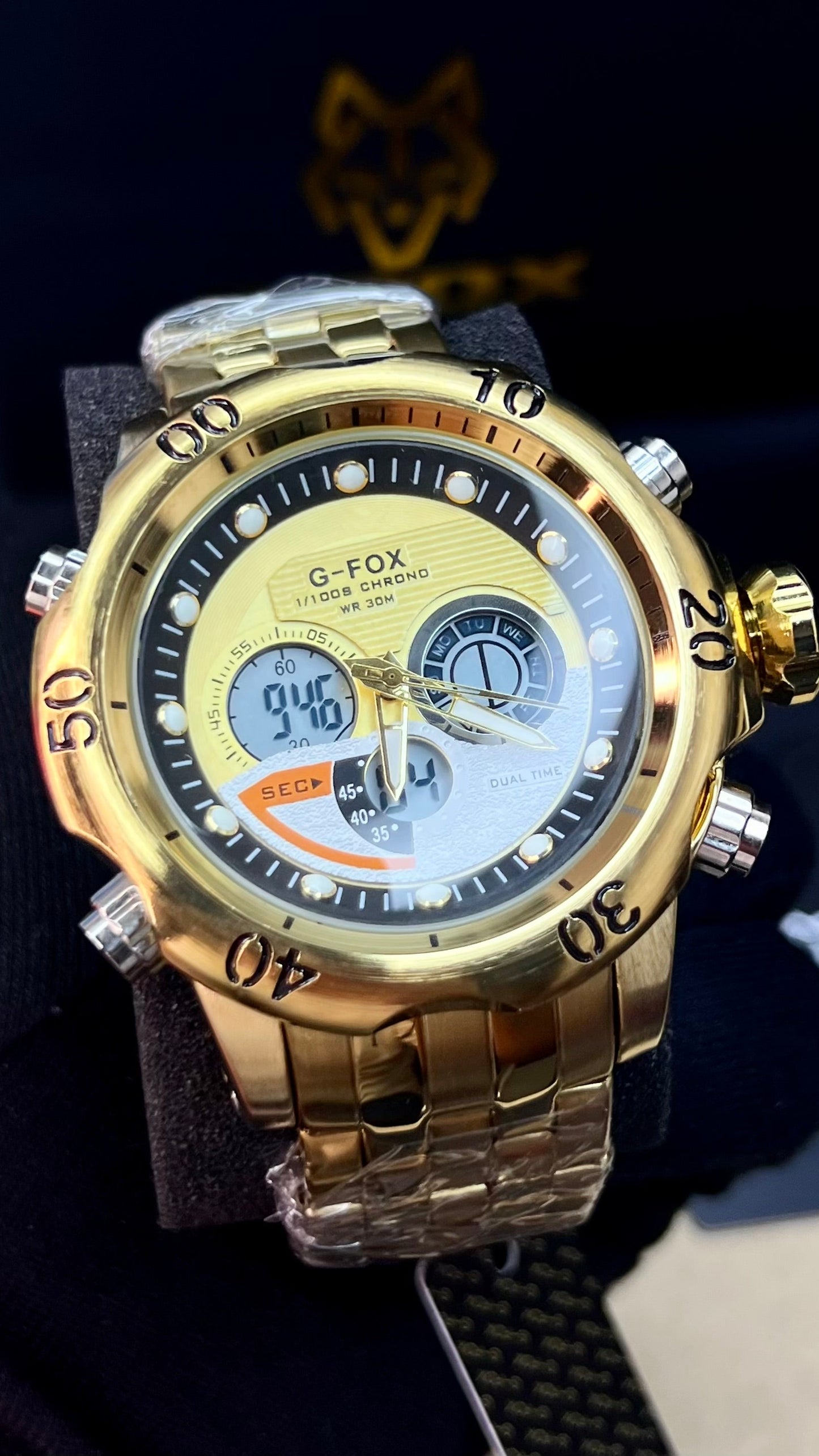 G FOX ORIGINAL DOBLE HORA POR INVICTA SUMERGIBLE PARA HOMBRE REF-1976-DD