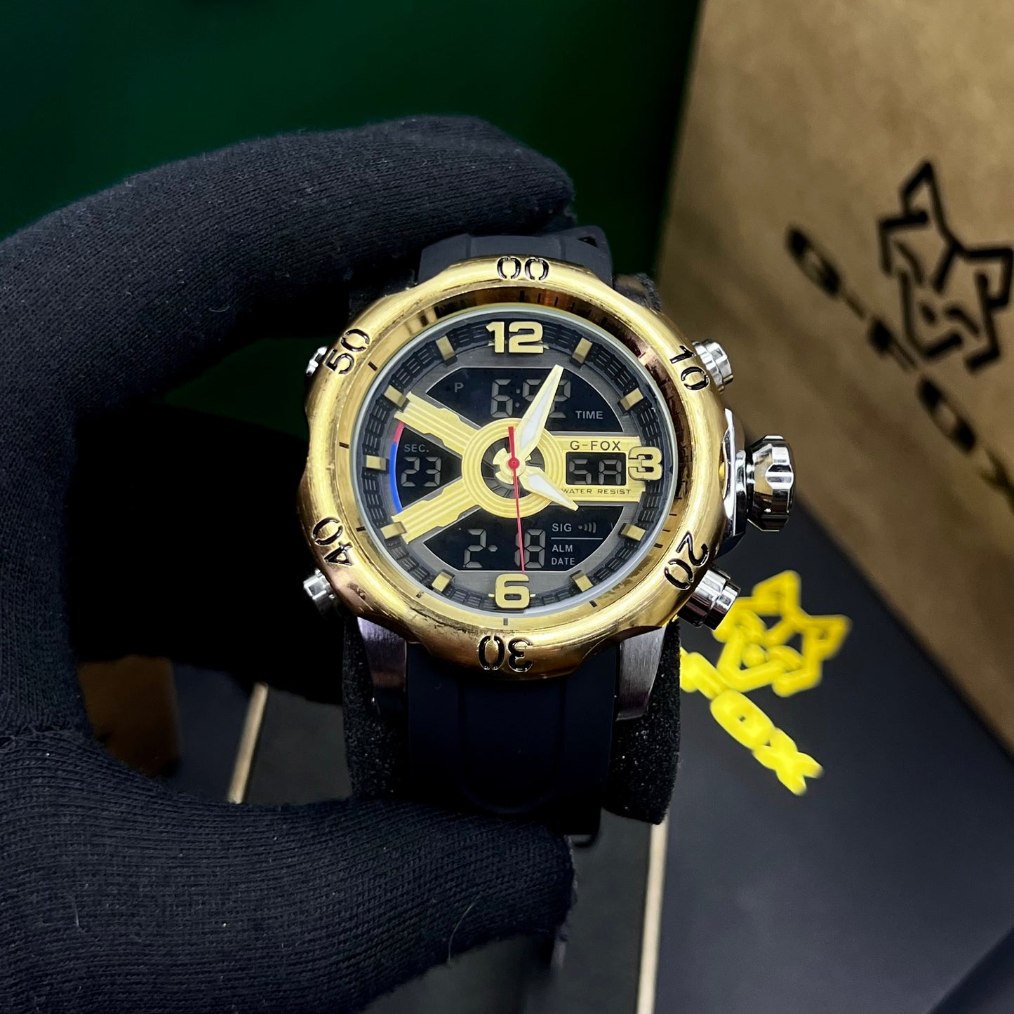 G FOX ORIGINAL DOBLE HORA POR INVICTA SUMERGIBLE PARA HOMBRE REF-1976G1-ND