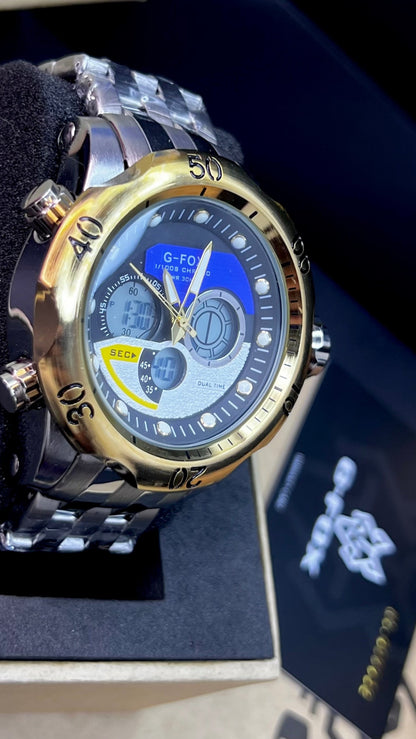 G FOX ORIGINAL DOBLE HORA POR INVICTA SUMERGIBLE PARA HOMBRE REF-1976-BDA