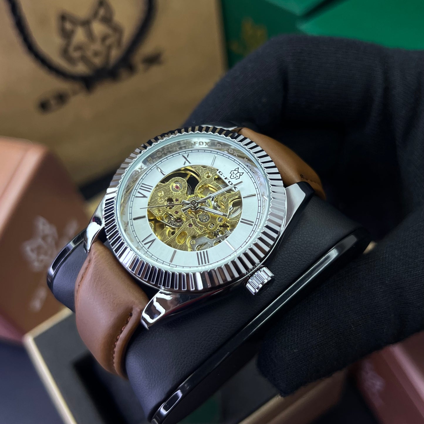 G FOX ORIGINAL x RLX SUMERGIBLE PARA HOMBRE AUTOMATICO REF-PRESIDENT 22013-CPB