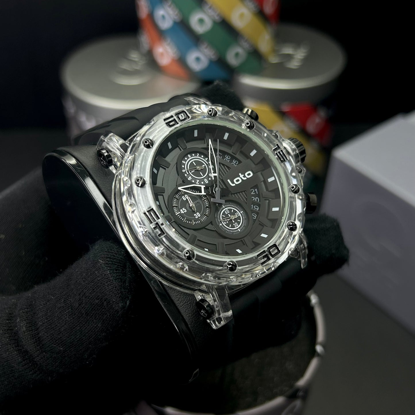 LOTO ORIGINAL TRANSPARENTE CRONOGRAFO REF-LT2433-N