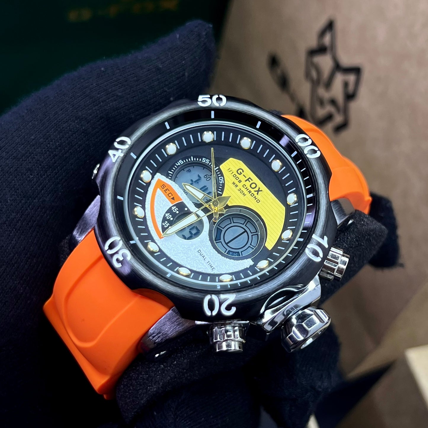 G FOX ORIGINAL DOBLE HORA POR INVICTA SUMERGIBLE PARA HOMBRE REF-1976G2-NA