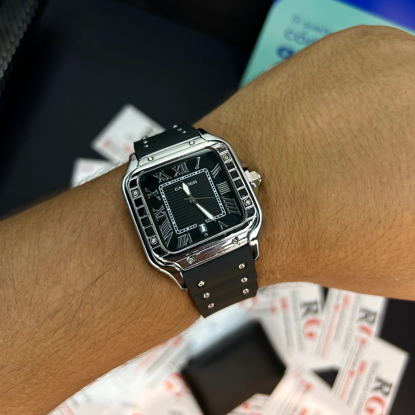 CARTIER DO´SANTOS PARA HOMBRE REF-GOMA-NPN