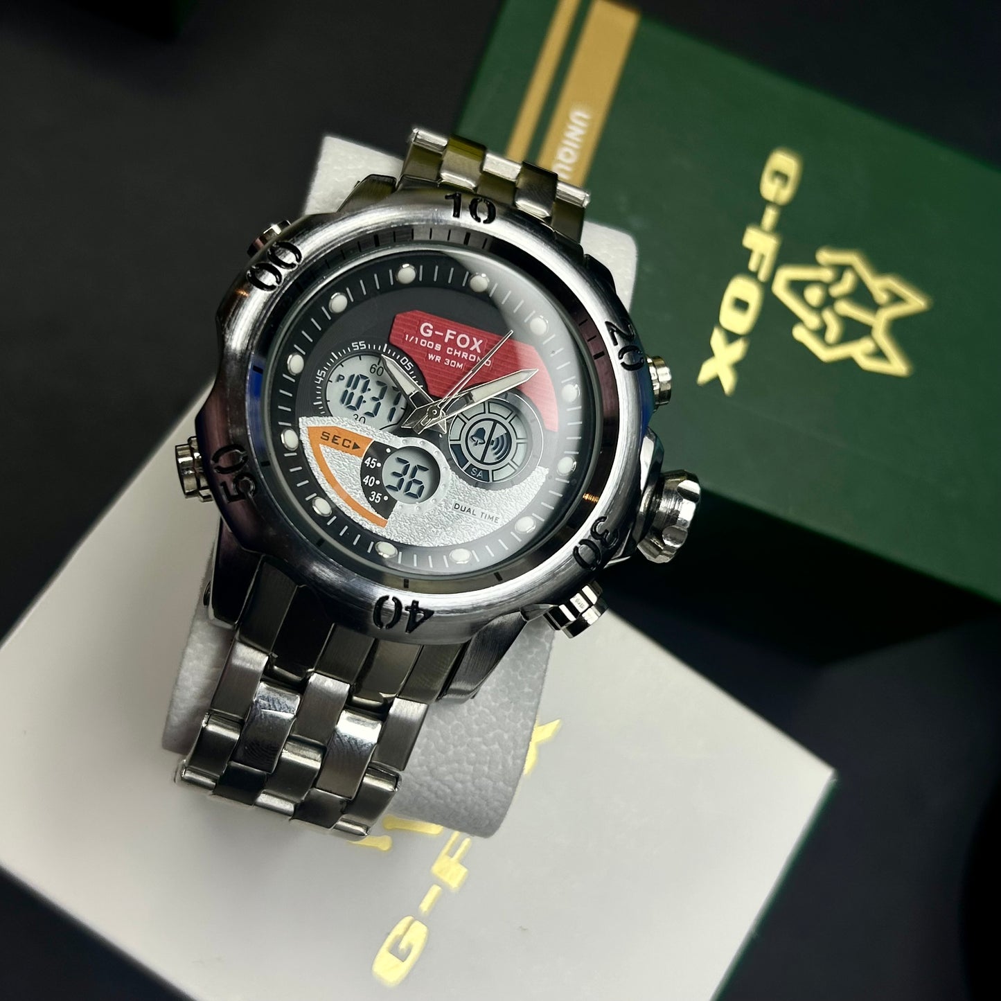 G FOX ORIGINAL DOBLE HORA POR INVICTA SUMERGIBLE PARA HOMBRE REF-1976-PR