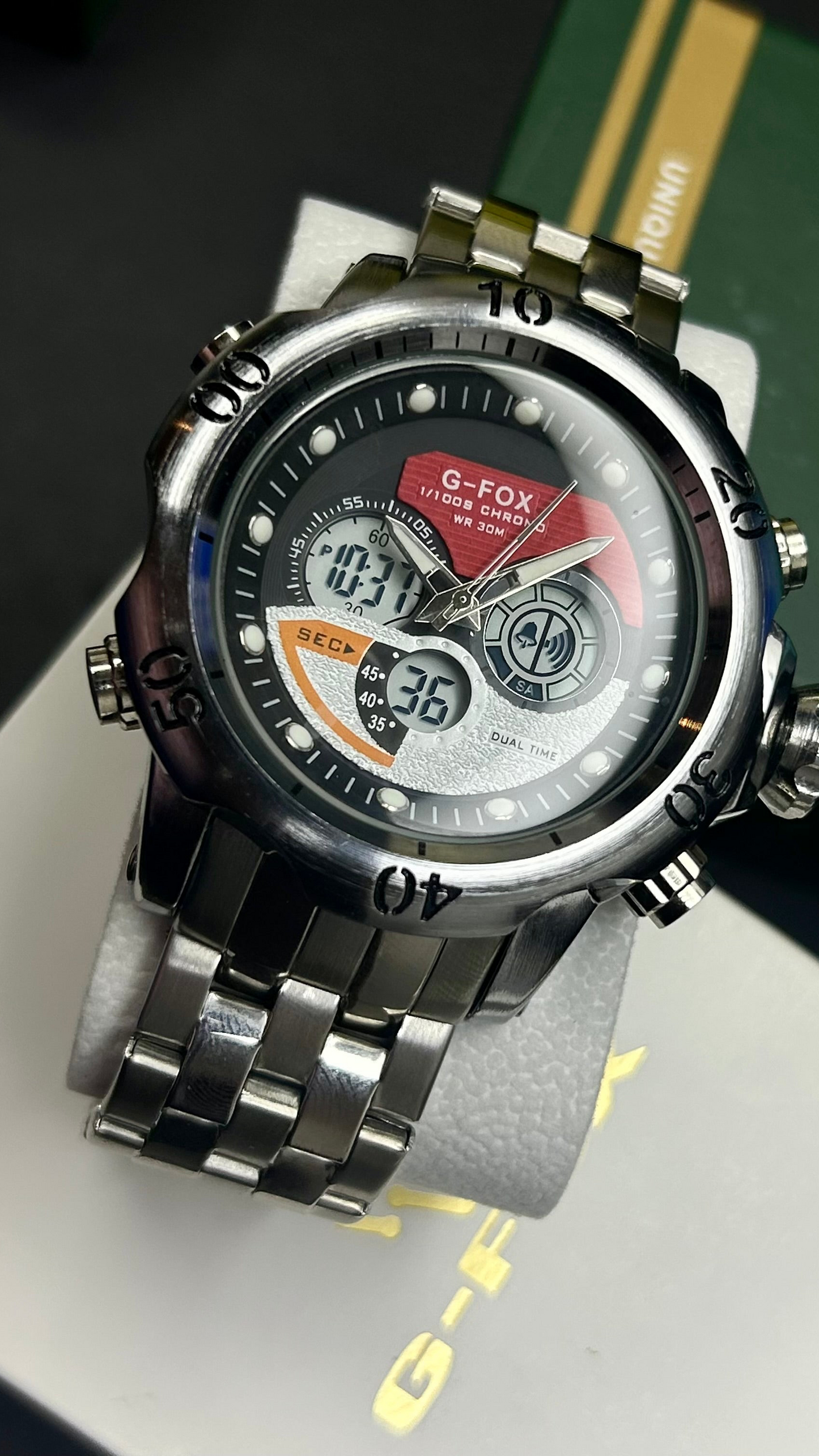 G FOX ORIGINAL DOBLE HORA POR INVICTA SUMERGIBLE PARA HOMBRE REF-1976-PR