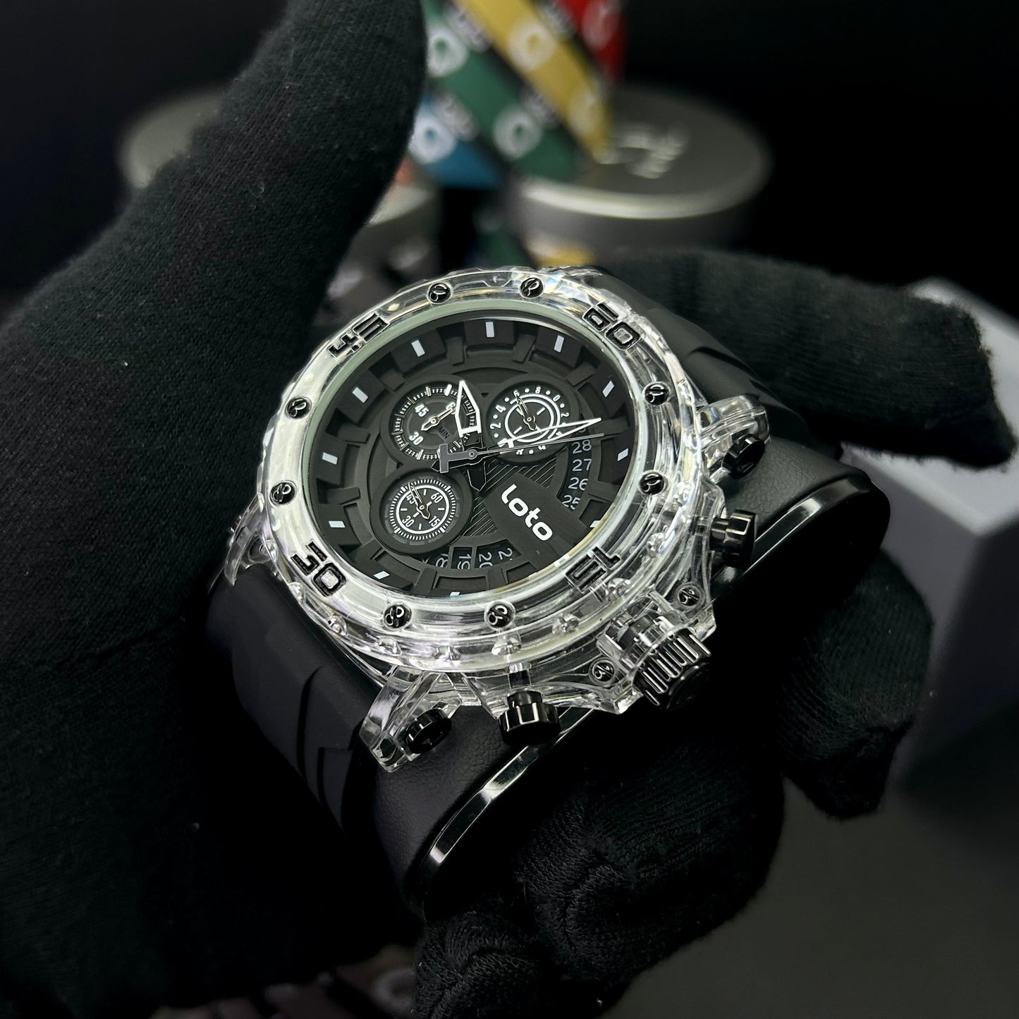 LOTO ORIGINAL TRANSPARENTE CRONOGRAFO REF-LT2433-N